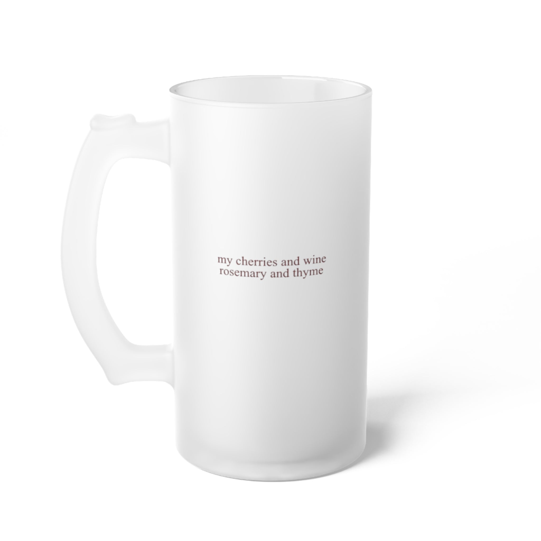 Chic Frosted Glass Beer Mug - 'Cherry Vibe'