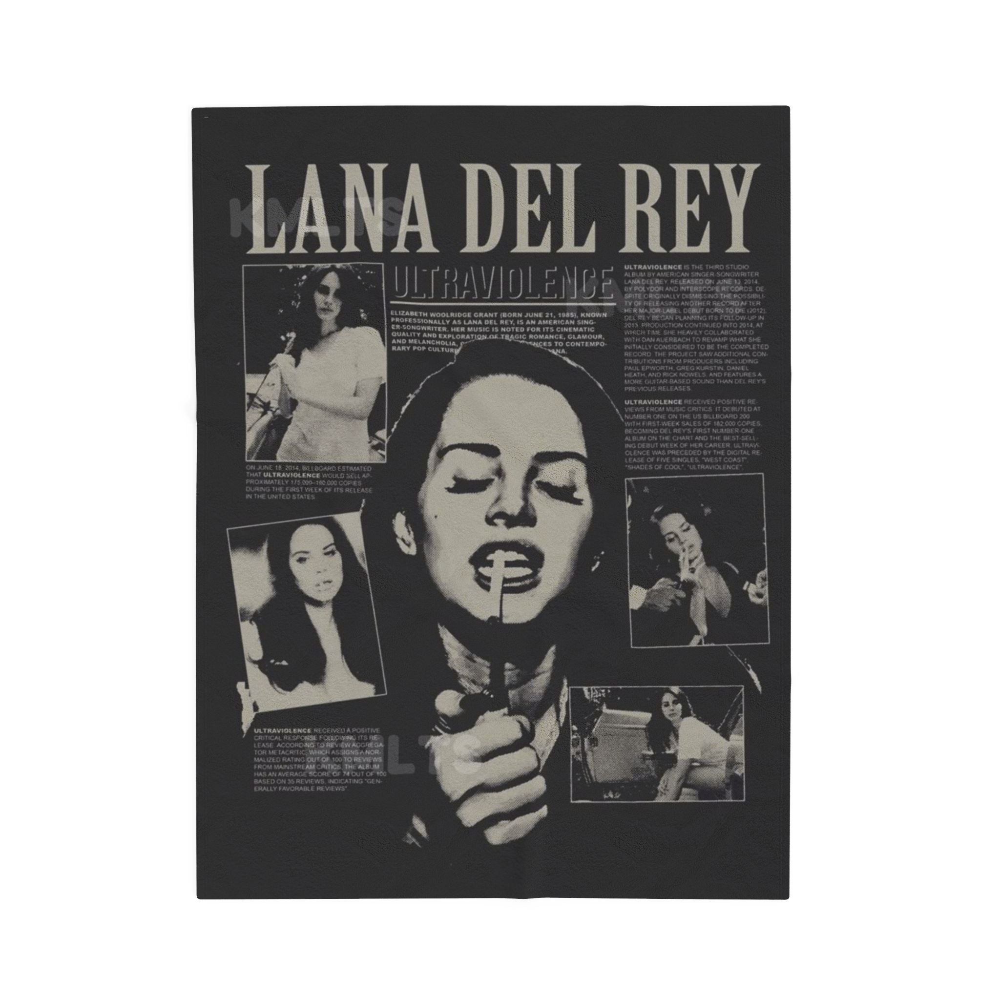 Lana Del Rey Ultraviolence Velveteen Plush Blanket