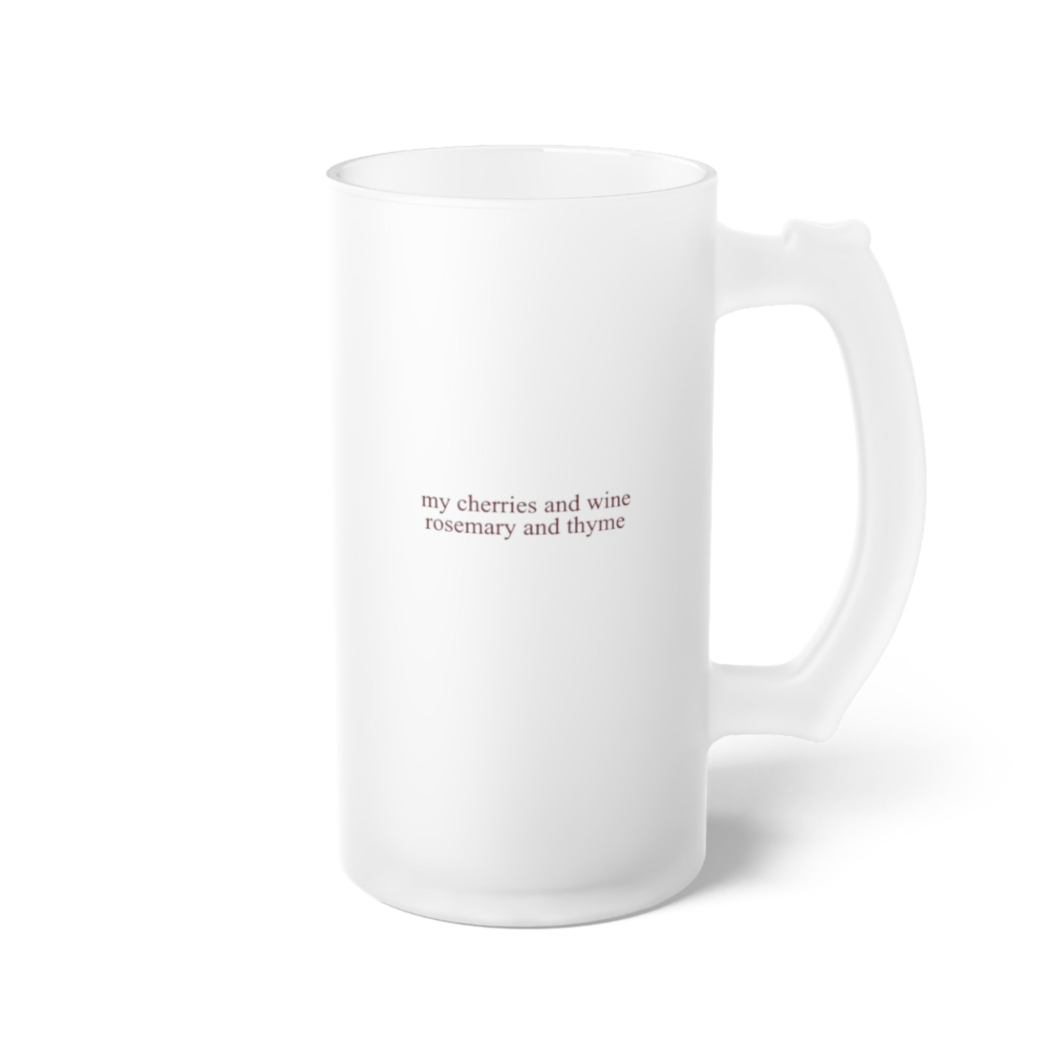 Chic Frosted Glass Beer Mug - 'Cherry Vibe'