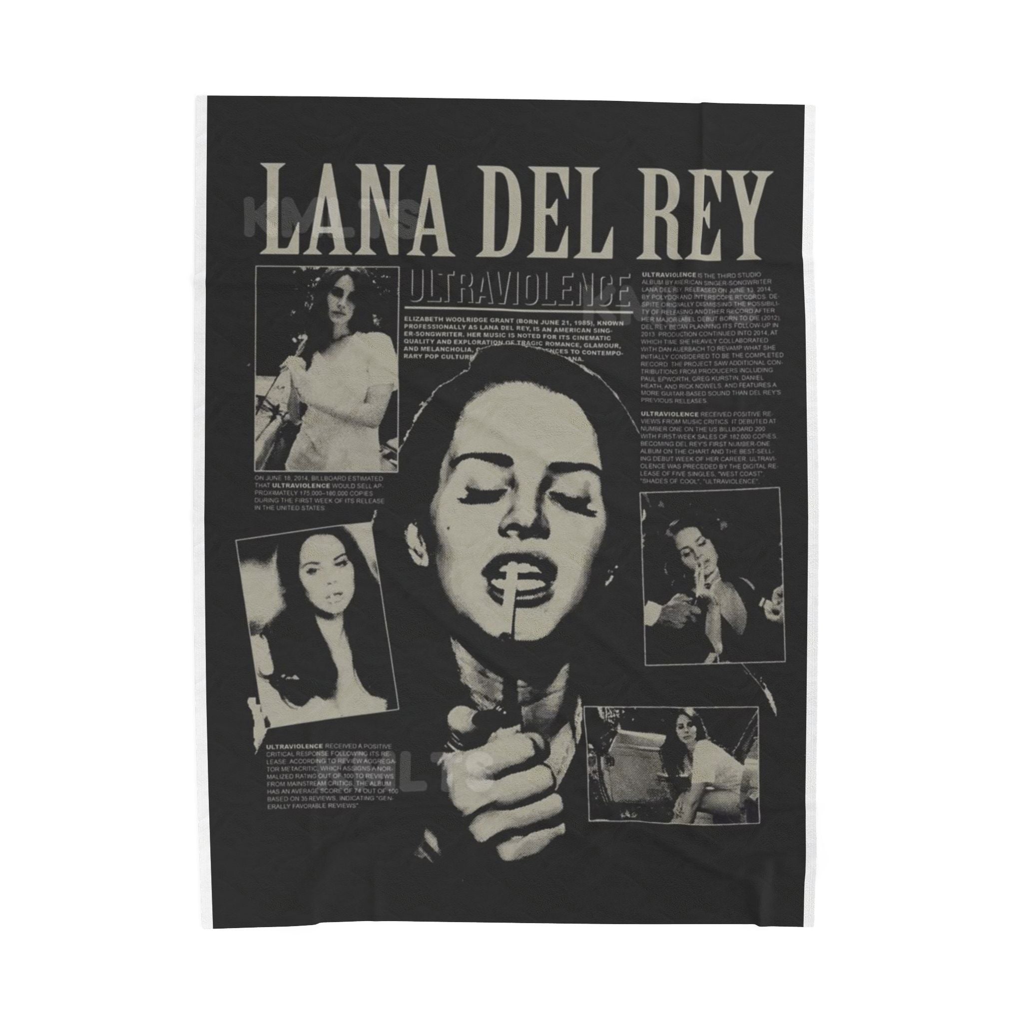 Lana Del Rey Ultraviolence Velveteen Plush Blanket
