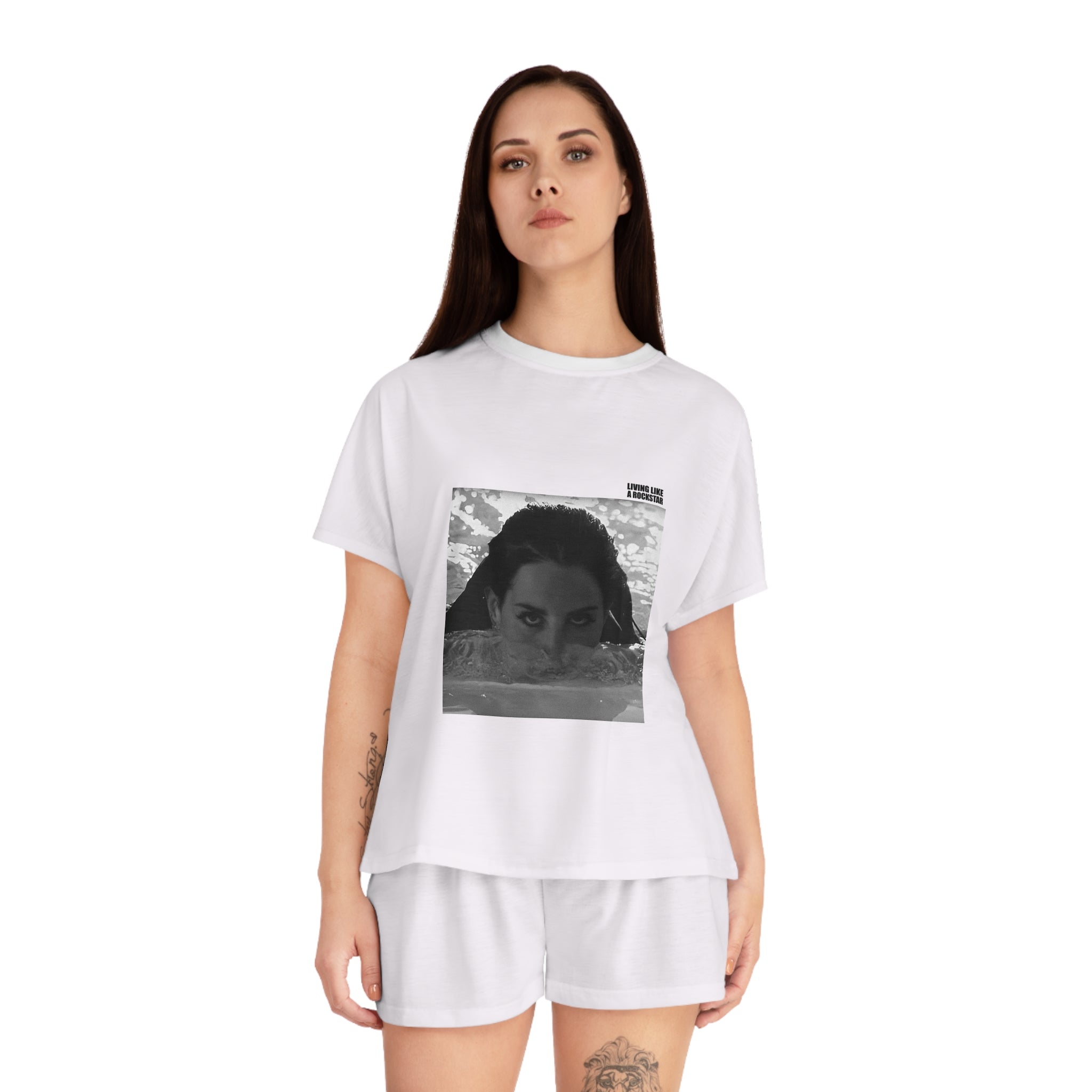 Women's Short Pajama Set - "Living Like a Rockstar"
